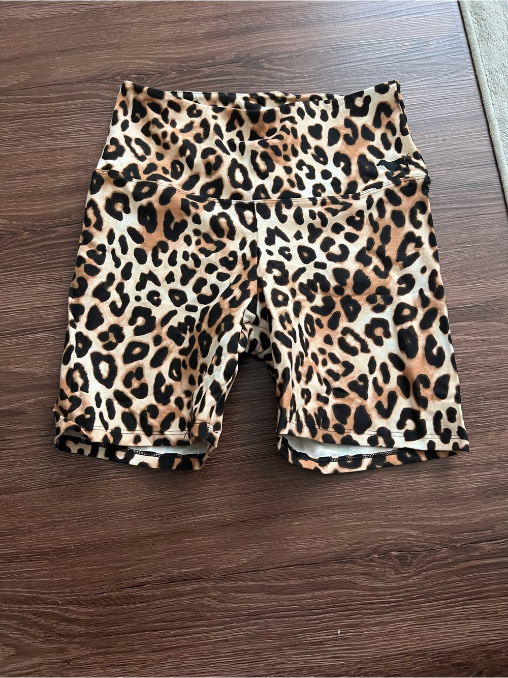 PINK Victoria's Secret Leopard Print Bike Shorts - Tan & Black
